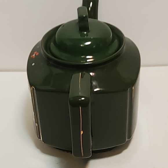 Vintage Olive Green Teapot Hand Painted in Japan - Picture 5 of 7